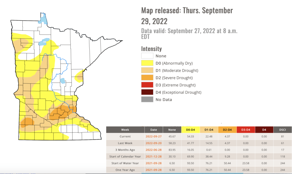 Driest September on record for Twin Cities; drought widens in Minnesota