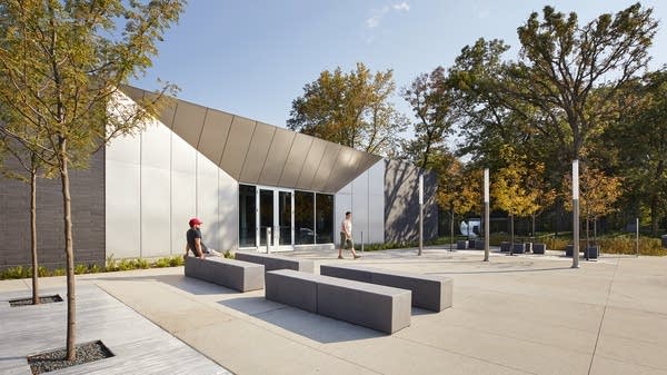 A photo of a rest stop area.