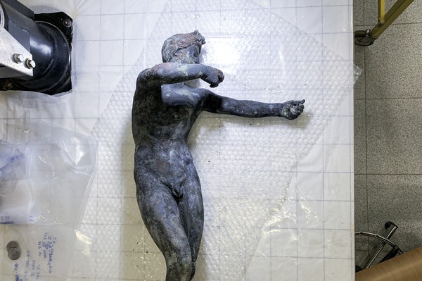 A statue discovered in San Casciano dei Bagni.