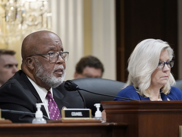 Chairman Bennie Thompson, D-Miss., and Vice Chair Liz Cheney, R-Wyo., preside over a House select committee investigating the Jan. 6 attack hearing in October.