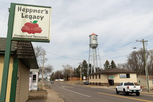 a building and sign on road 