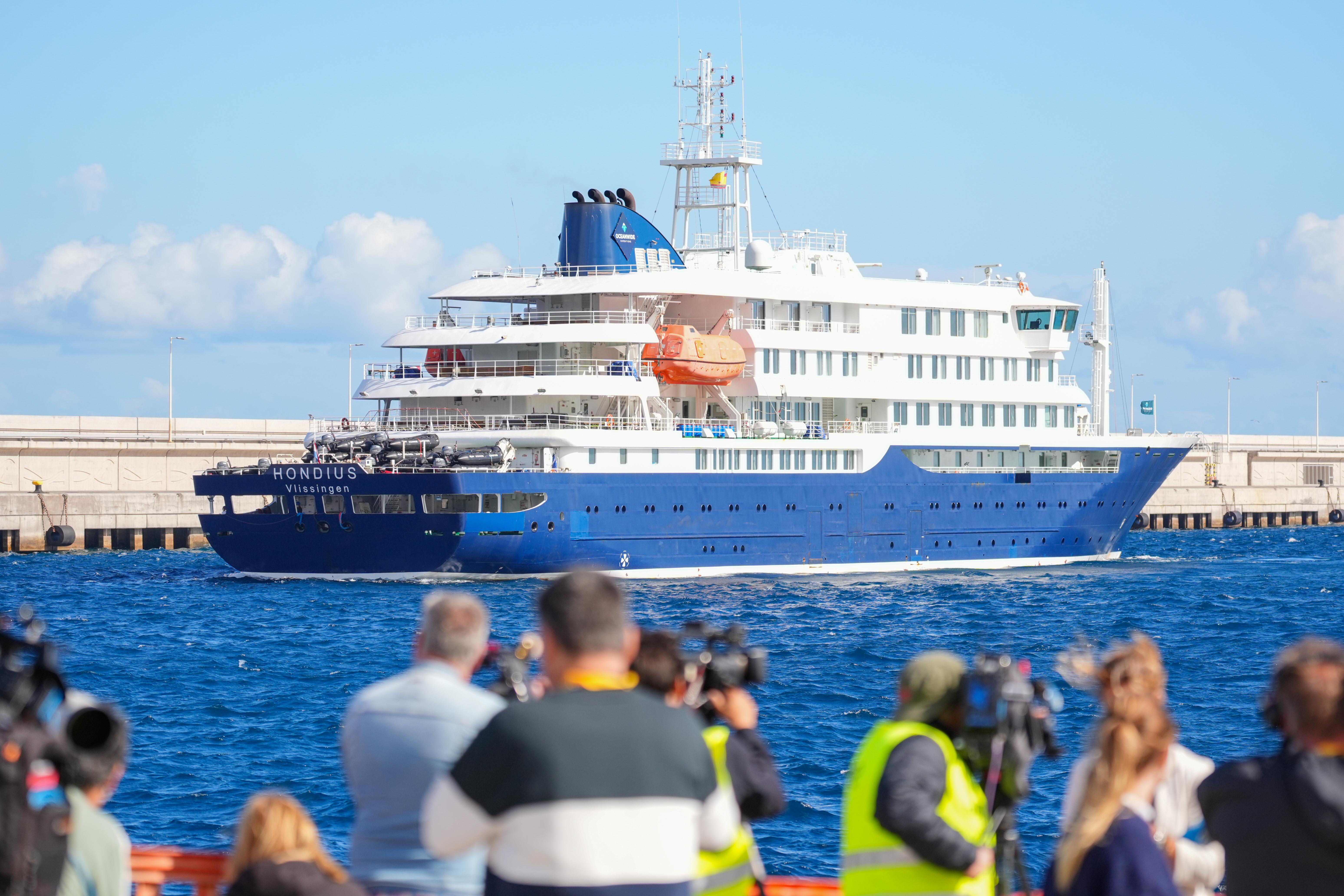 The cruise ship MV Hondius, site of the hantavirus outbreak