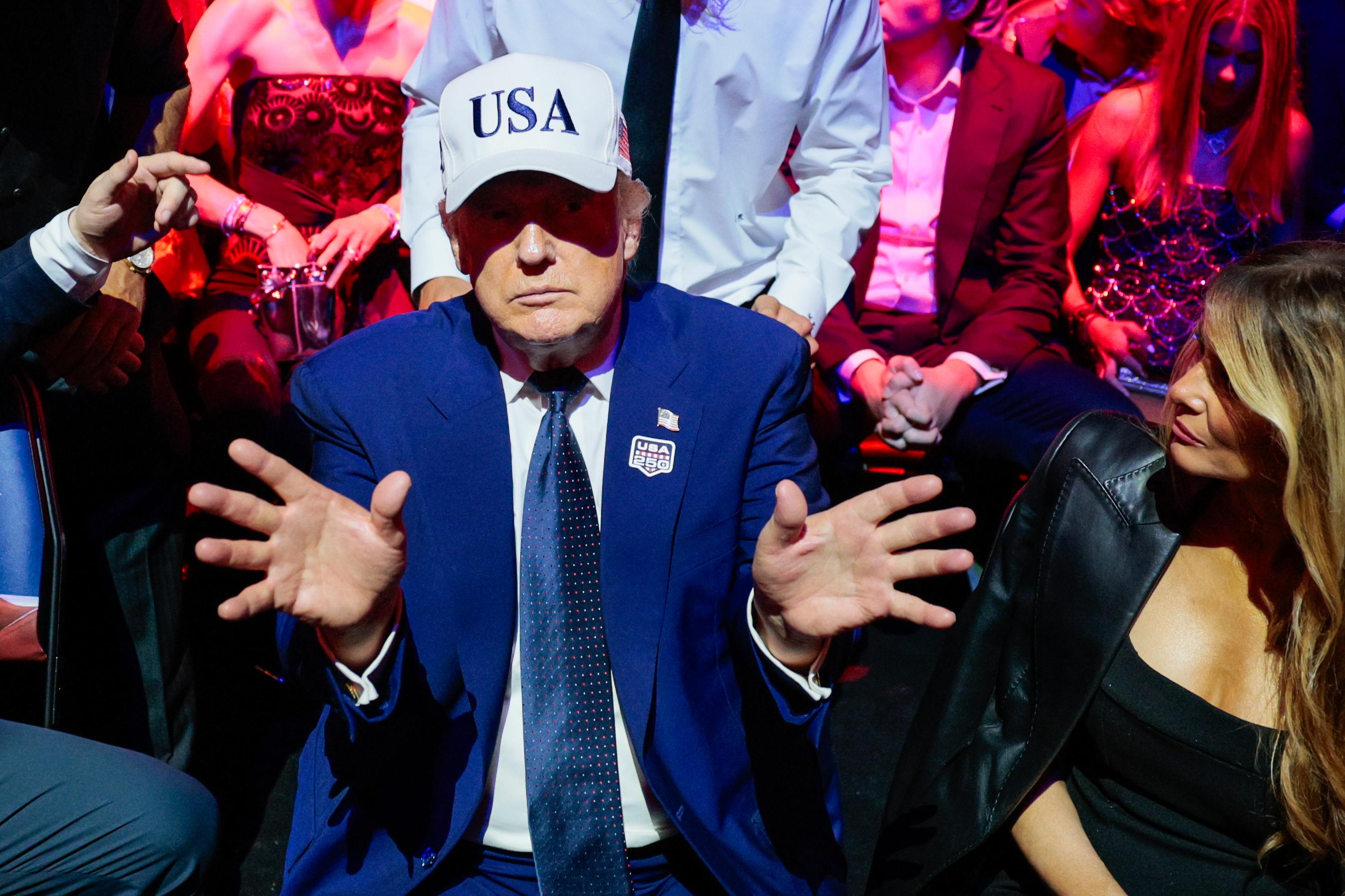 Trump during the UFC Freedom 250