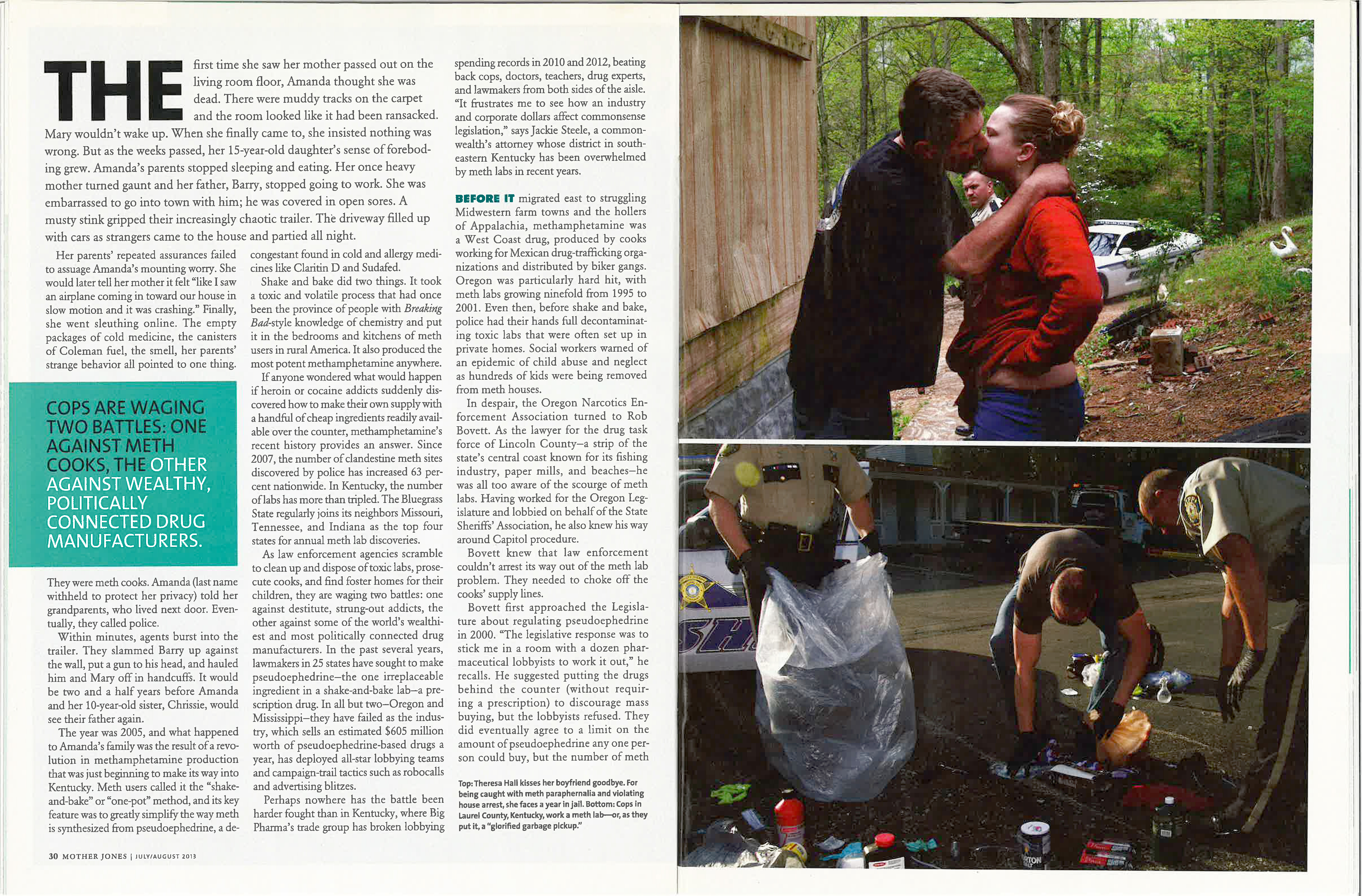 Another spread from "Merchants of Meth" with two photos.