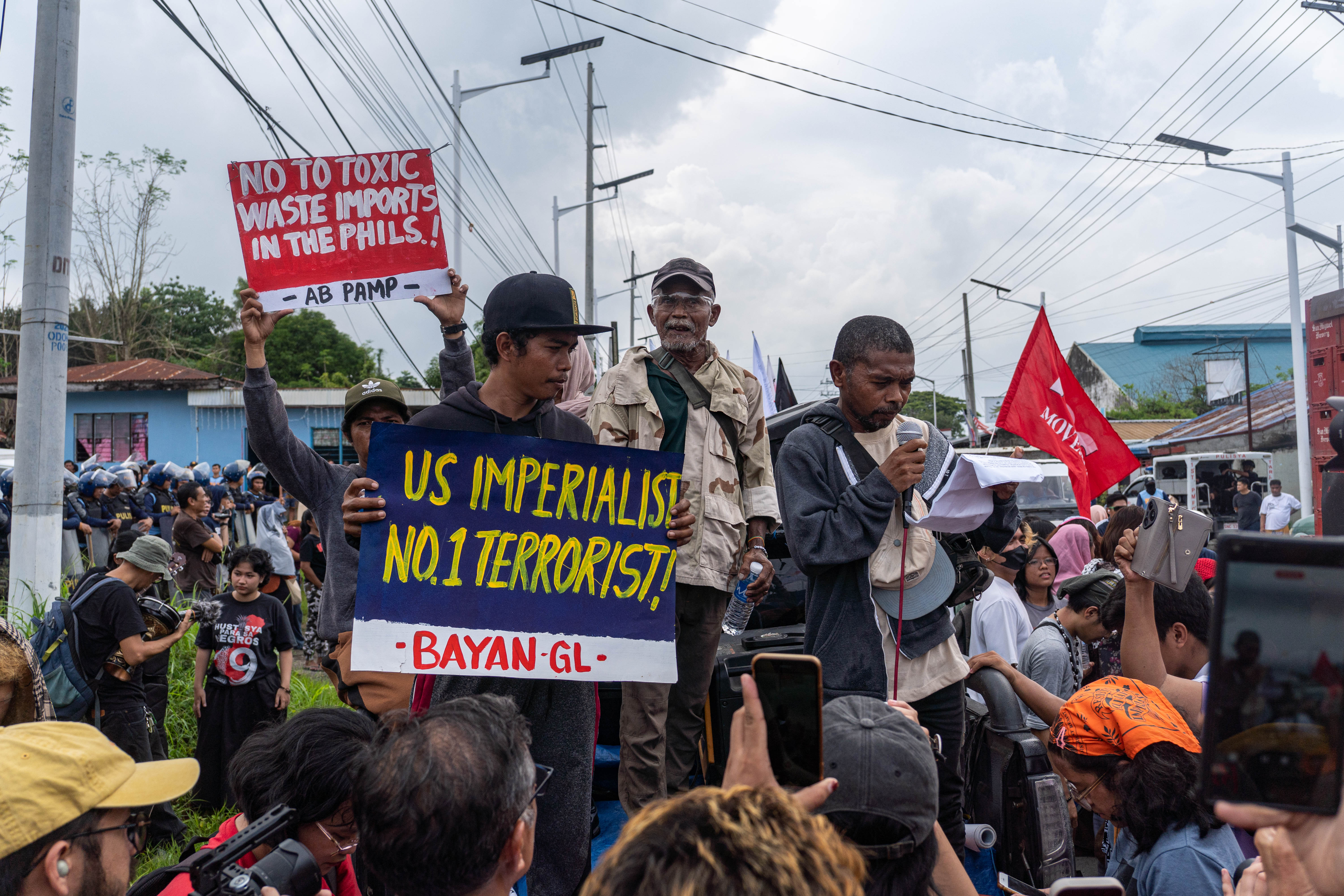 Indigenous communities join a protest caravan in the Philippines. 