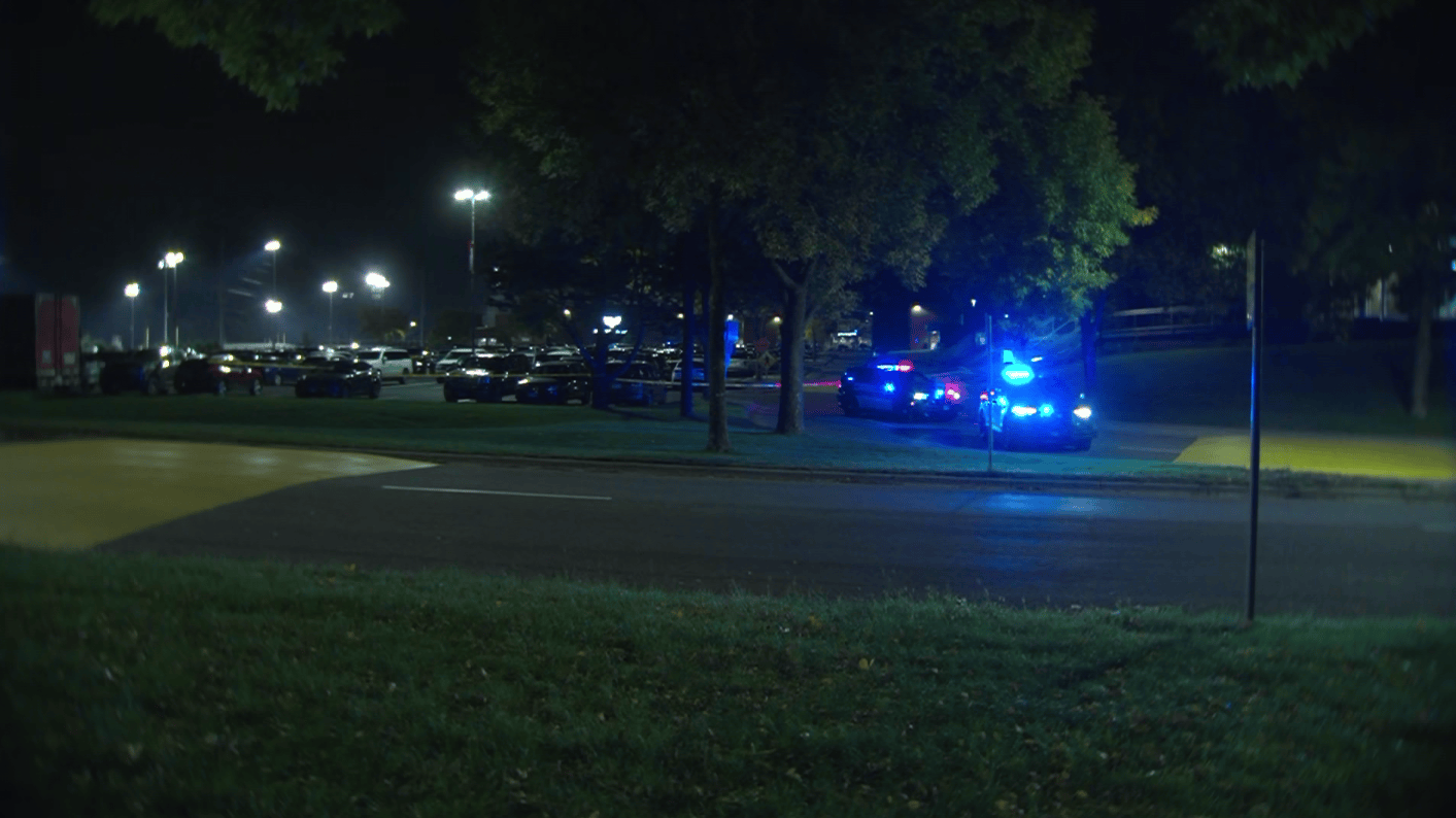 Police lights at Eden Prairie High School
