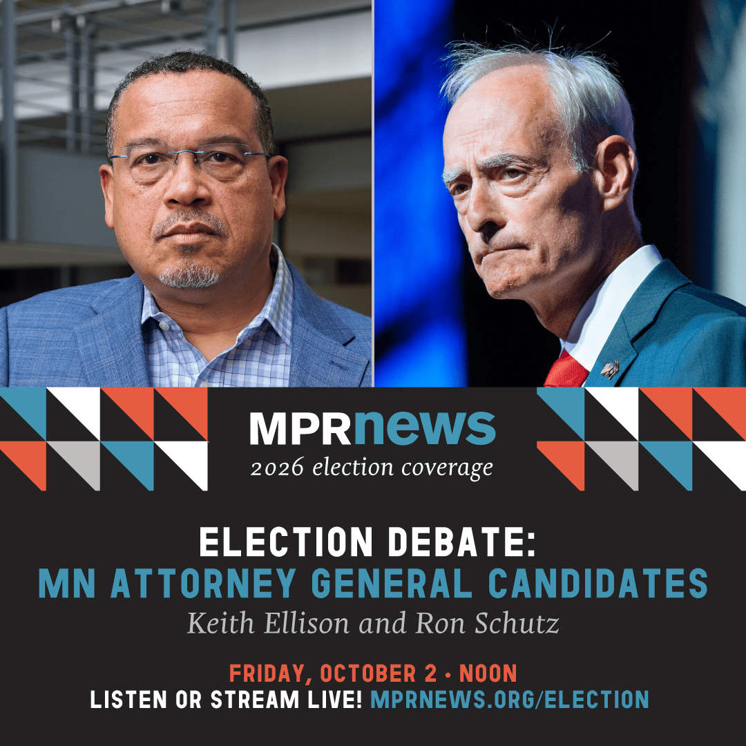 Keith Ellison and Ron Schutz debate graphic