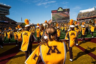 Minnesota band performing on the field