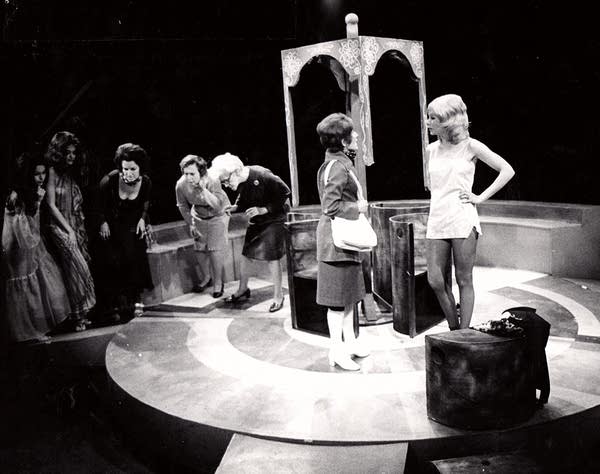 A black and white image of play