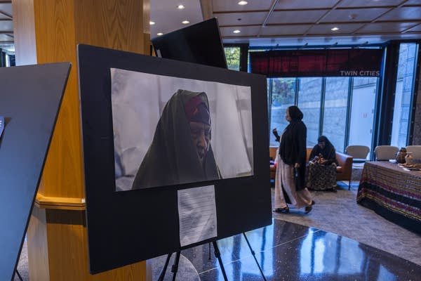 A posterboard of a Somali grandmother