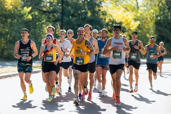 A runner in a yellow 